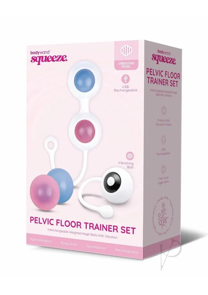 Female Sex Toys Bodywand Bodywand Squeeze Vibrating Silicone Rechargeable Pelvic Floor Trainer Set Weighted 1829G Female Sex Toys Bodywand Bodywand Squeeze Vibrating Silicone Rechargeable Pelvic Floor Trainer Set Weighted 1829G