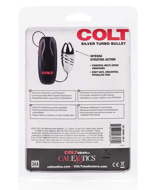 Female Sex Toys Colt COLT Turbo Bullet with Wired Remote Control Silver Female Sex Toys Colt COLT Turbo Bullet with Wired Remote Control Silver