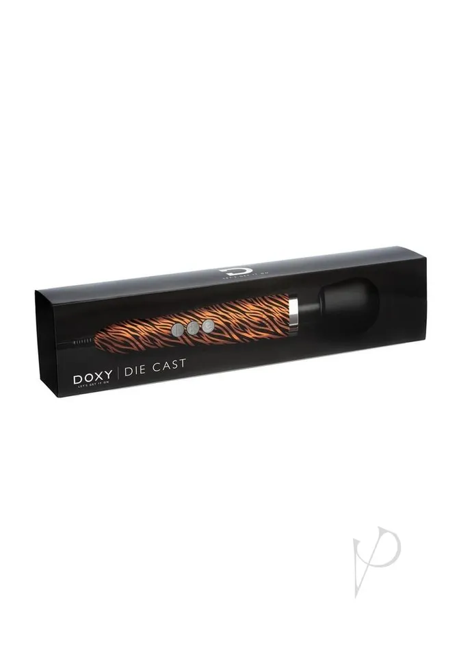 Female Sex Toys Doxy Doxy Die Cast Wand PlugIn Vibrating Body Massager Metal Tiger Pattern Female Sex Toys Doxy Doxy Die Cast Wand PlugIn Vibrating Body Massager Metal Tiger Pattern