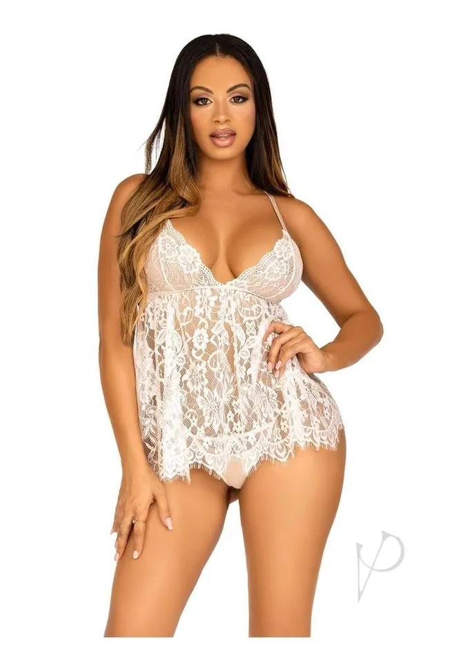 Female Sex Toys Leg Avenue Leg Avenue Floral Lace Babydoll with Eyelash Lace Scalloped Hem Adjustable CrossOver Straps and GString Panty Large White Female Sex Toys Leg Avenue Leg Avenue Floral Lace Babydoll with Eyelash Lace Scalloped Hem Adjustable CrossOver Straps and GString Panty Large White