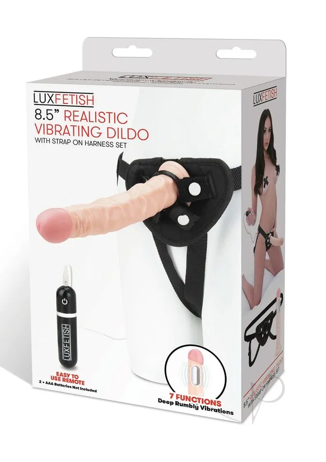 Female Sex Toys Lux Fetish Lux Fetish Realistic Vibrating Dildo with Harness Remote Control 85in Vanilla Female Sex Toys Lux Fetish Lux Fetish Realistic Vibrating Dildo with Harness Remote Control 85in Vanilla