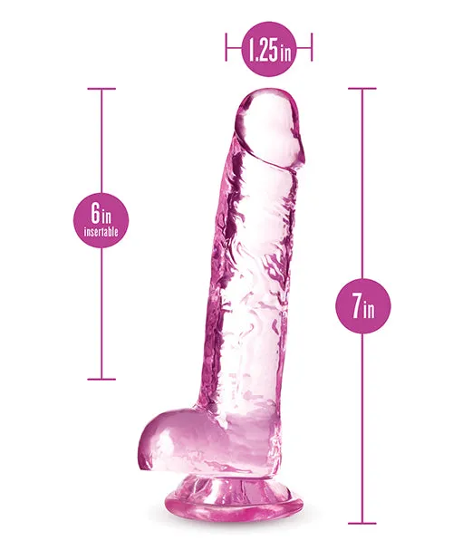 Female Sex Toys Naturally Yours Crystalline Dildo 7in Rose Naturally Yours