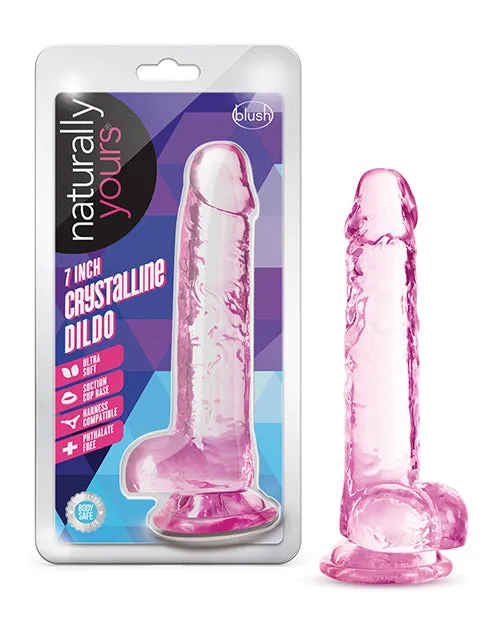 Female Sex Toys Naturally Yours Crystalline Dildo 7in Rose Naturally Yours