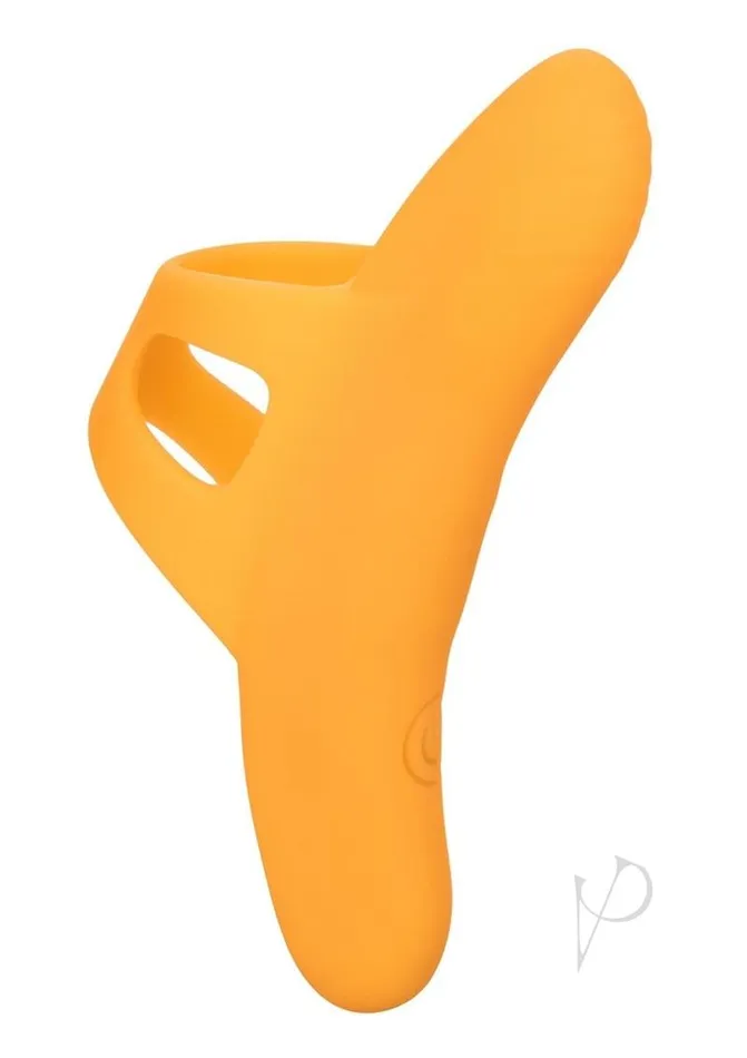 Female Sex Toys Neon Vibes Neon Vibes The Pleasure Vibe Rechargeable Silicone Finger Vibrator Orange