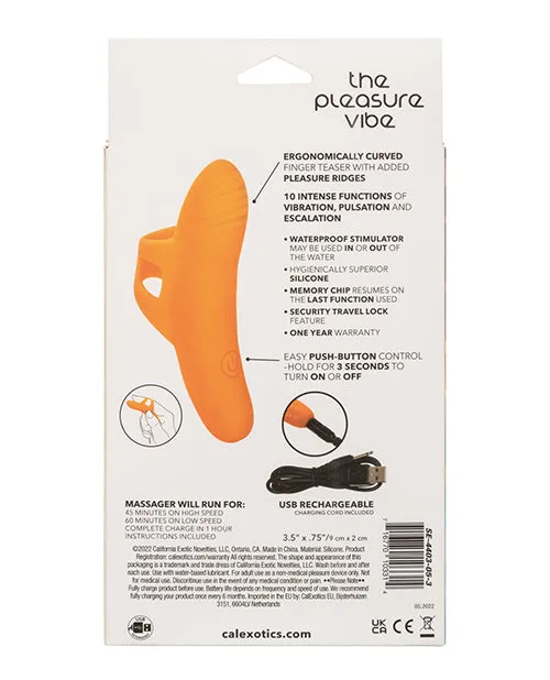 Female Sex Toys Neon Vibes Neon Vibes The Pleasure Vibe Rechargeable Silicone Finger Vibrator Orange