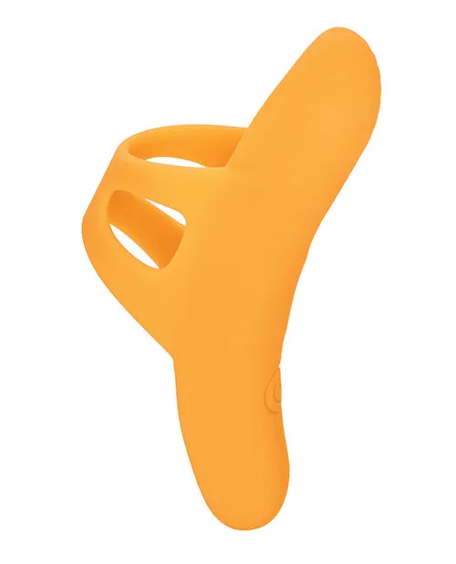 Female Sex Toys Neon Vibes Neon Vibes The Pleasure Vibe Rechargeable Silicone Finger Vibrator Orange