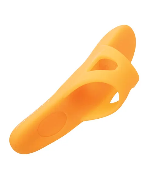 Female Sex Toys Neon Vibes Neon Vibes The Pleasure Vibe Rechargeable Silicone Finger Vibrator Orange