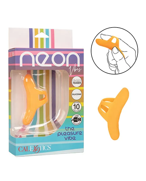 Female Sex Toys Neon Vibes Neon Vibes The Pleasure Vibe Rechargeable Silicone Finger Vibrator Orange