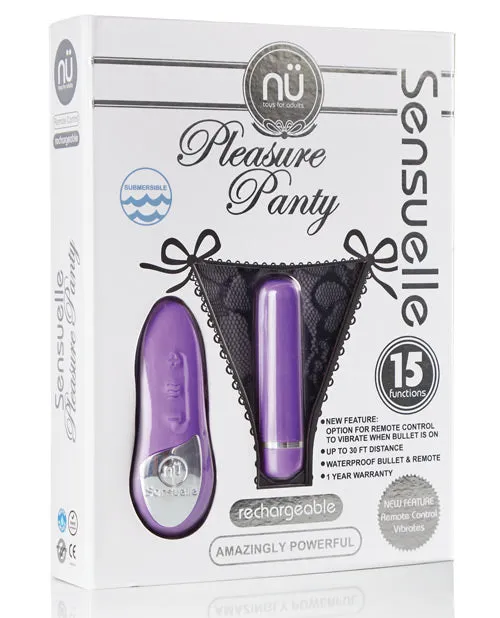 Female Sex Toys Nu Sensuelle Pleasure Panty Vibe Rechargeable Silicone with Bullet and Remote Control Purple Nu Sensuelle