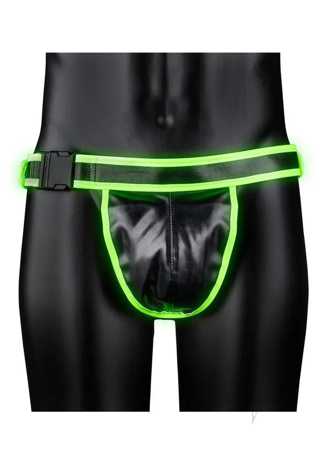 Female Sex Toys Ouch Ouch Buckle Jock Strap Glow in the Dark SmallMedium Green