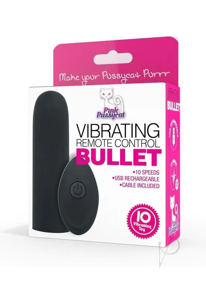 Female Sex Toys Pink Pussycat Pink Pussycat Rechargeable Bullet with Remote Control Black Female Sex Toys Pink Pussycat Pink Pussycat Rechargeable Bullet with Remote Control Black