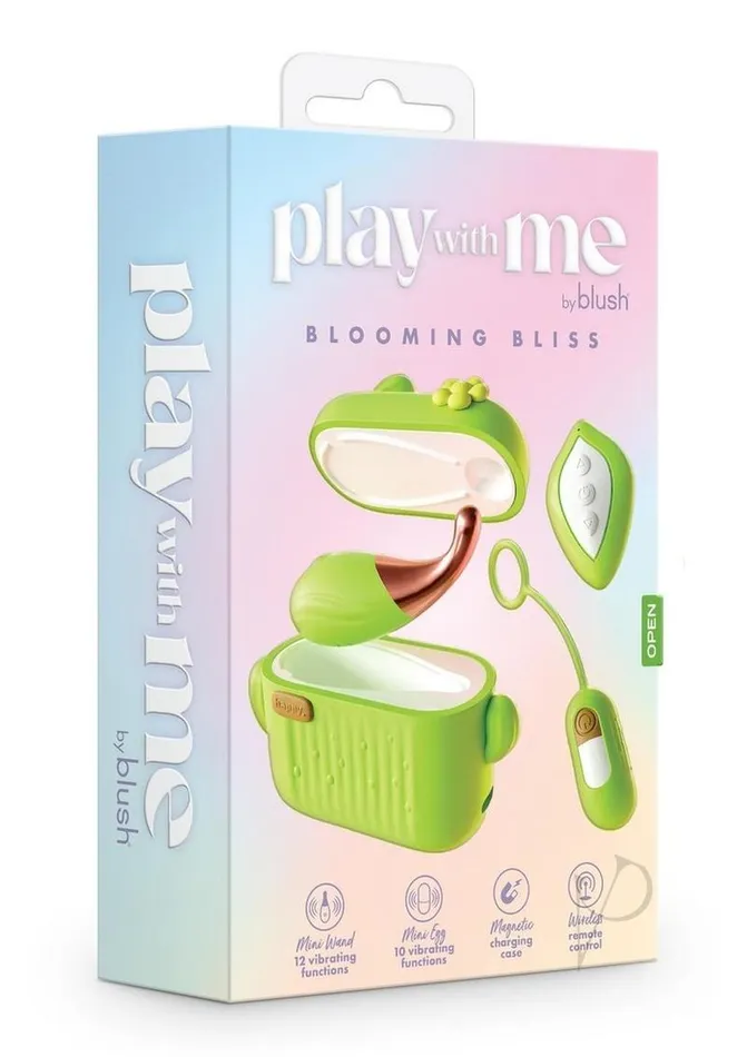 Female Sex Toys Play With Me By Blush Play with Me Blooming Bliss Rechargeable Silicone Mini Vibrator Green Female Sex Toys Play With Me By Blush Play with Me Blooming Bliss Rechargeable Silicone Mini Vibrator Green