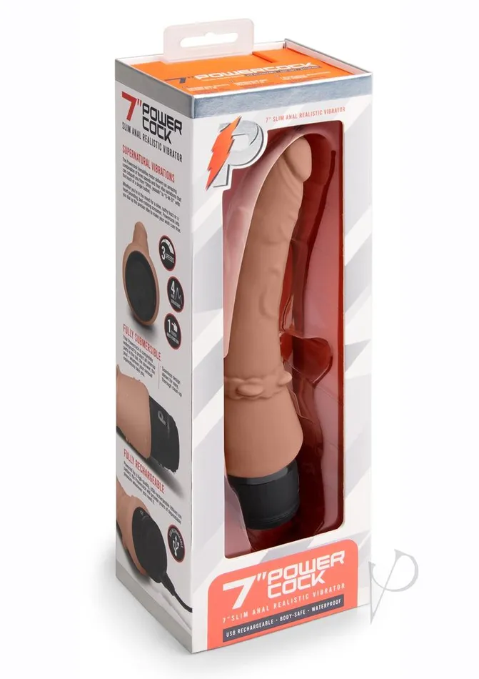 Female Sex Toys Powercocks Powercocks Silicone Rechargeable Slim Anal Realistic Vibrator 7in Caramel Female Sex Toys Powercocks Powercocks Silicone Rechargeable Slim Anal Realistic Vibrator 7in Caramel