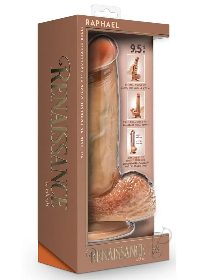 Female Sex Toys Renaissance Raphael Silicone Sliding Foreskin Dildo with Squeezable Balls 95in Caramel Renaissance Female Sex Toys Renaissance Raphael Silicone Sliding Foreskin Dildo with Squeezable Balls 95in Caramel Renaissance