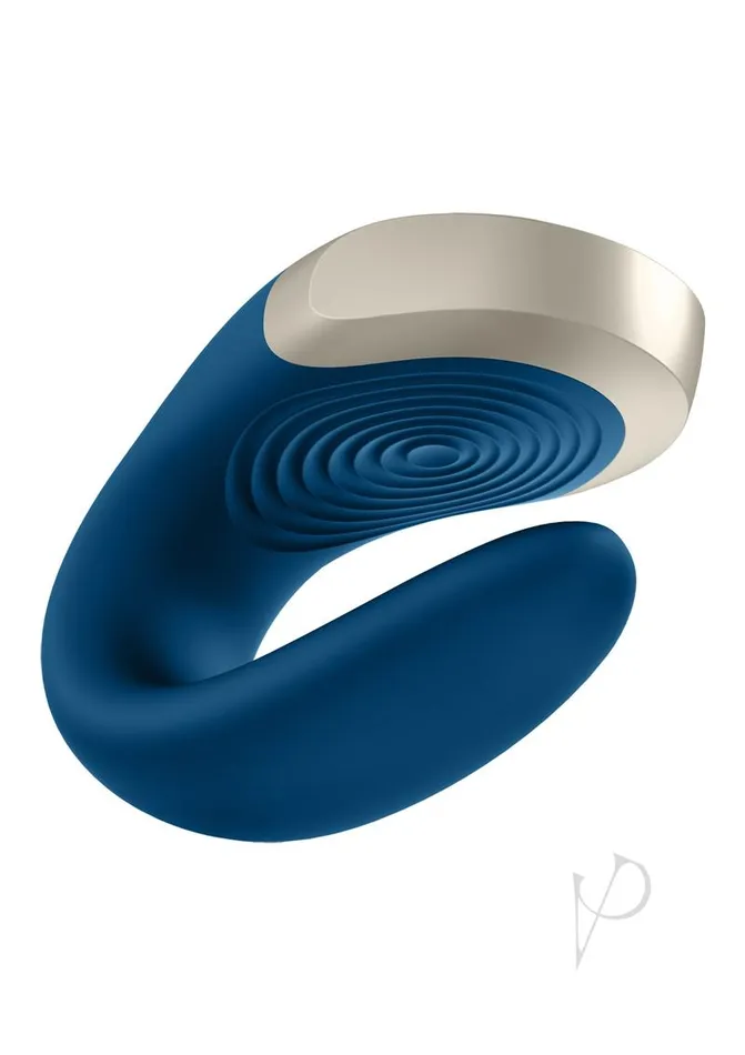 Female Sex Toys Satisfyer Satisfyer Double Love Silicone Rechargeable Dual Vibrator with Remote Control Blue