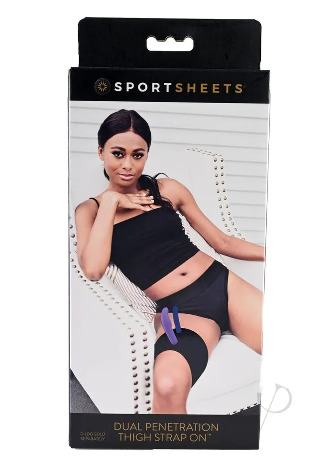 Female Sex Toys Sportsheets Dual Penetration Thigh Adjustable StrapOn Black Female Sex Toys Sportsheets Dual Penetration Thigh Adjustable StrapOn Black
