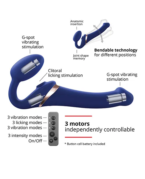 Female Sex Toys Strap On Me Strap on Me Multi Orgasm Bendable Strapless Strap on Medium Night Blue