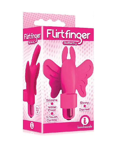 Female Sex Toys The 9s The 9s Flirt finger Silicone Butterfly Finger Vibrator Pink
