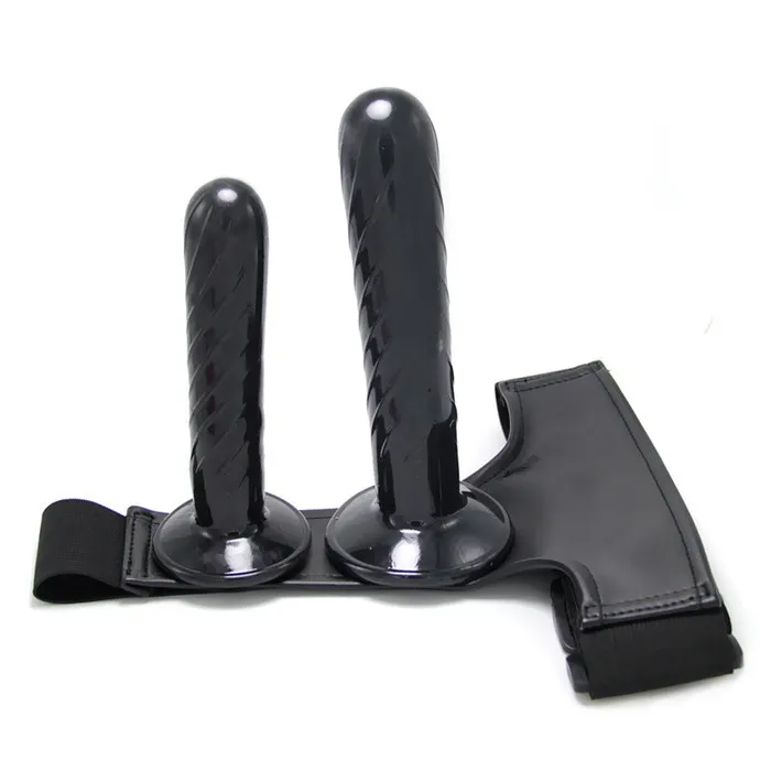 Female Sex Toys Wild Night Fantasies Black Harness Strap On Double Dildo