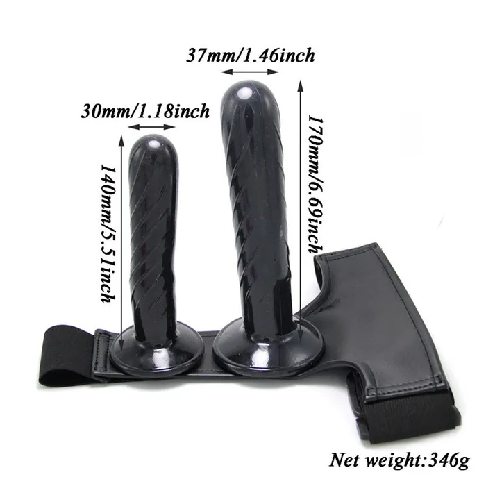 Female Sex Toys Wild Night Fantasies Black Harness Strap On Double Dildo