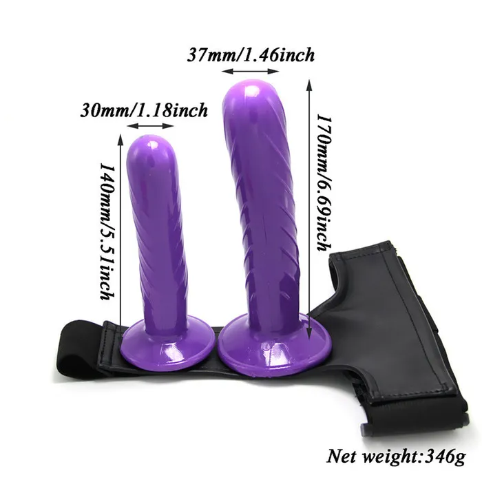 Female Sex Toys Wild Night Fantasies Black Harness Strap On Double Dildo