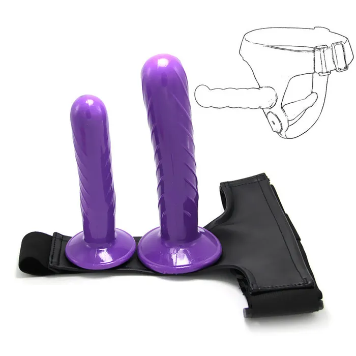 Female Sex Toys Wild Night Fantasies Black Harness Strap On Double Dildo