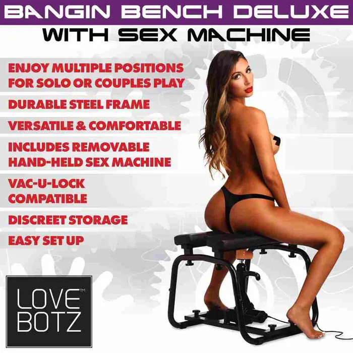 Female Sex Toys Wild Night Fantasies LoveBotz Bangin Bench Deluxe with Sex Machine