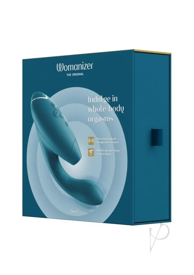 Female Sex Toys Womanizer Womanizer Duo 2 Silicone Rechargeable Clitoral and GSpot Stimulator Petrol