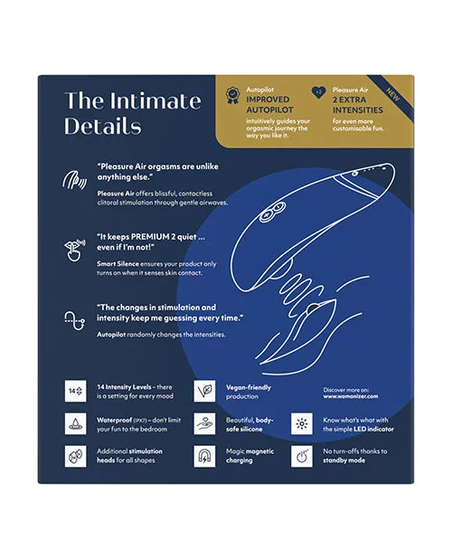 Female Sex Toys Womanizer Womanizer Premium 2 Rechargeable Silicone Clitoral Stimulator Blueberry Female Sex Toys Womanizer Womanizer Premium 2 Rechargeable Silicone Clitoral Stimulator Blueberry