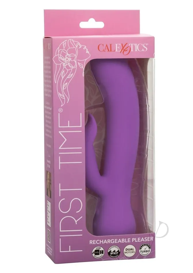 First Time Silicone Rechargeable Pleaser Rabbit Vibrator Purple First Time Vibrators First Time Silicone Rechargeable Pleaser Rabbit Vibrator Purple First Time Vibrators