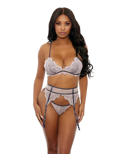 Floral Lace Bra Cage Garter Belt GString Dusty Pink MD Popsi Lingerie Vibrators Floral Lace Bra Cage Garter Belt GString Dusty Pink MD Popsi Lingerie Vibrators