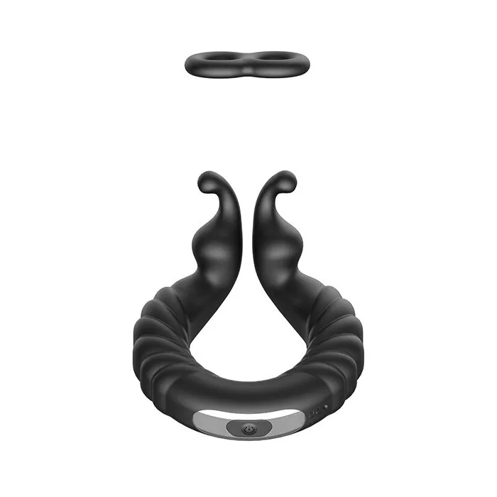 Forto Male Sex Toys F24 Textured Vibrating Cock Ring Black