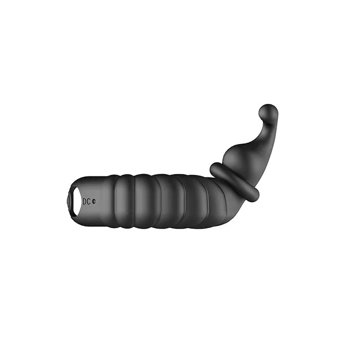 Forto Male Sex Toys F24 Textured Vibrating Cock Ring Black