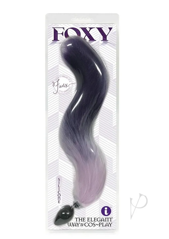 Foxy Silicone Fox Tail Butt Plug Purple Foxy Anal