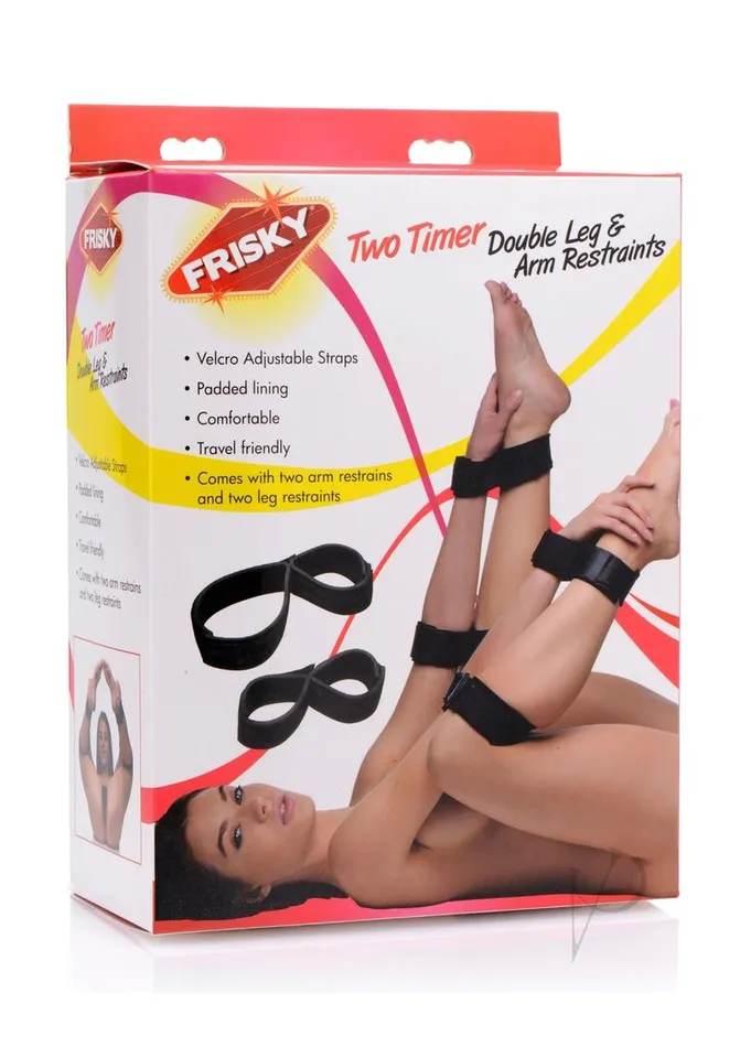 Frisky Anal Frisky Two Timer Double Leg and Arm Restraints Black