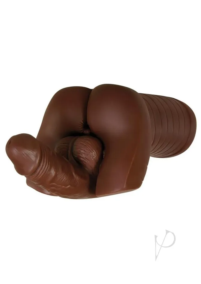 Gender X Male Sex Toys Gender X Backdoor Bash Stroker with Vibrating Cock Ring Chocolate