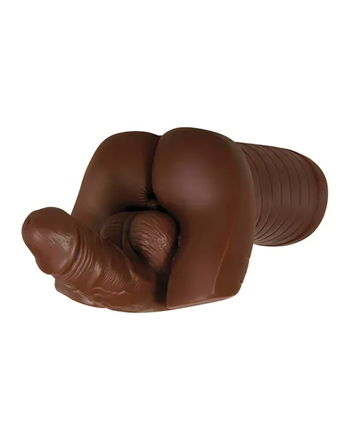 Gender X Male Sex Toys Gender X Backdoor Bash Stroker with Vibrating Cock Ring Chocolate