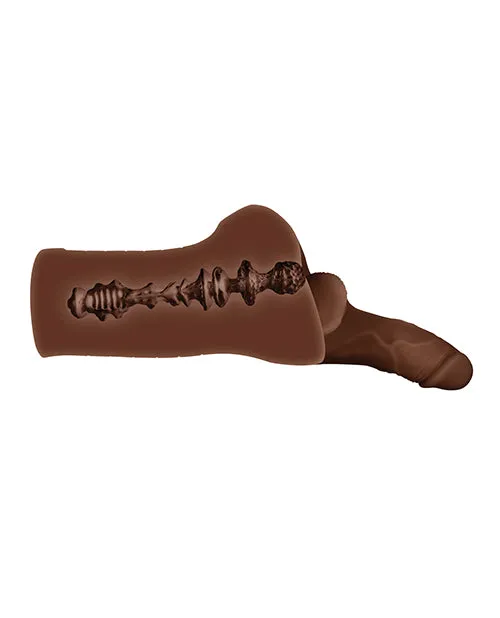 Gender X Male Sex Toys Gender X Backdoor Bash Stroker with Vibrating Cock Ring Chocolate