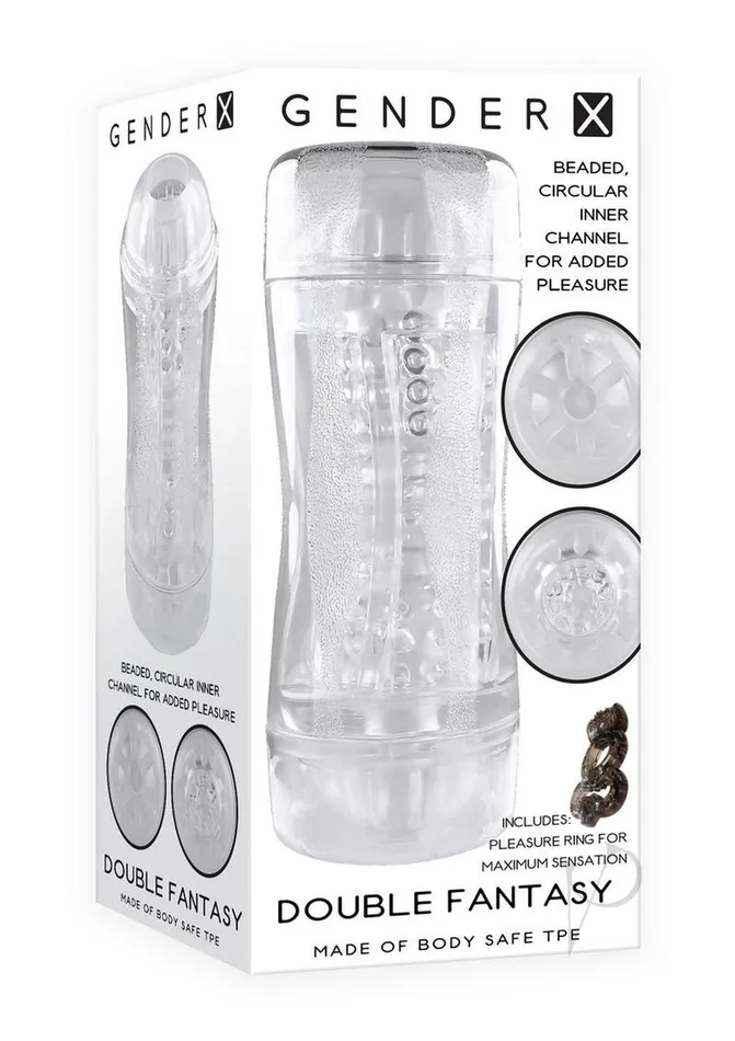 Gender X Male Sex Toys Gender X Double Fantasy Dual End Stroker Clear
