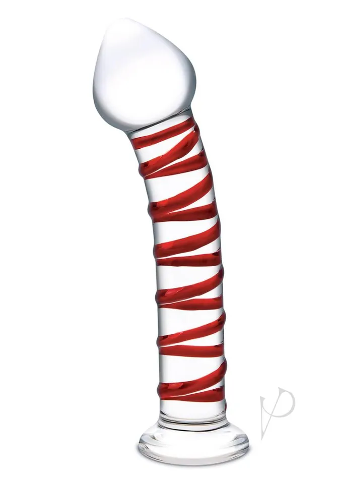 Glas Dildos Glas Mr Swirly Glass Dildo 8in ClearRed Glas Dildos Glas Mr Swirly Glass Dildo 8in ClearRed