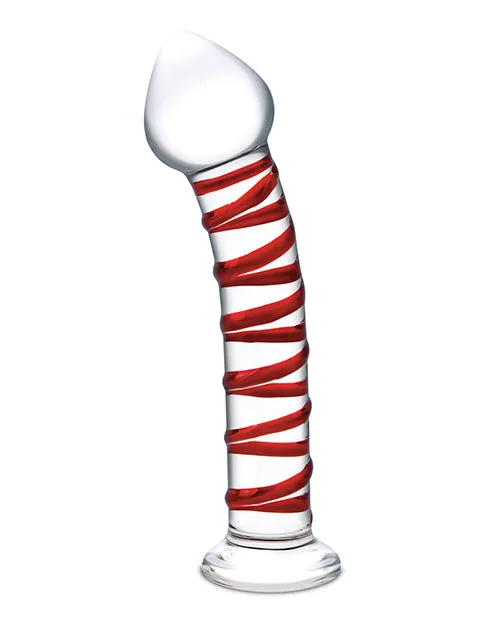 Glas Dildos Glas Mr Swirly Glass Dildo 8in ClearRed Glas Dildos Glas Mr Swirly Glass Dildo 8in ClearRed