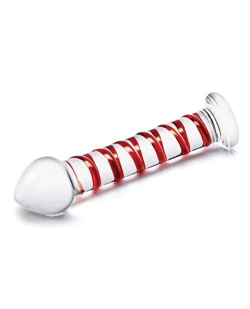 Glas Dildos Glas Mr Swirly Glass Dildo 8in ClearRed Glas Dildos Glas Mr Swirly Glass Dildo 8in ClearRed