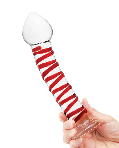 Glas Dildos Glas Mr Swirly Glass Dildo 8in ClearRed Glas Dildos Glas Mr Swirly Glass Dildo 8in ClearRed