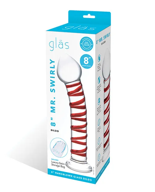 Glas Dildos Glas Mr Swirly Glass Dildo 8in ClearRed Glas Dildos Glas Mr Swirly Glass Dildo 8in ClearRed
