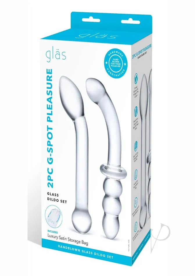 Glas Glas GSpot Pleasure Dildo Set 2 piece Clear Dildos