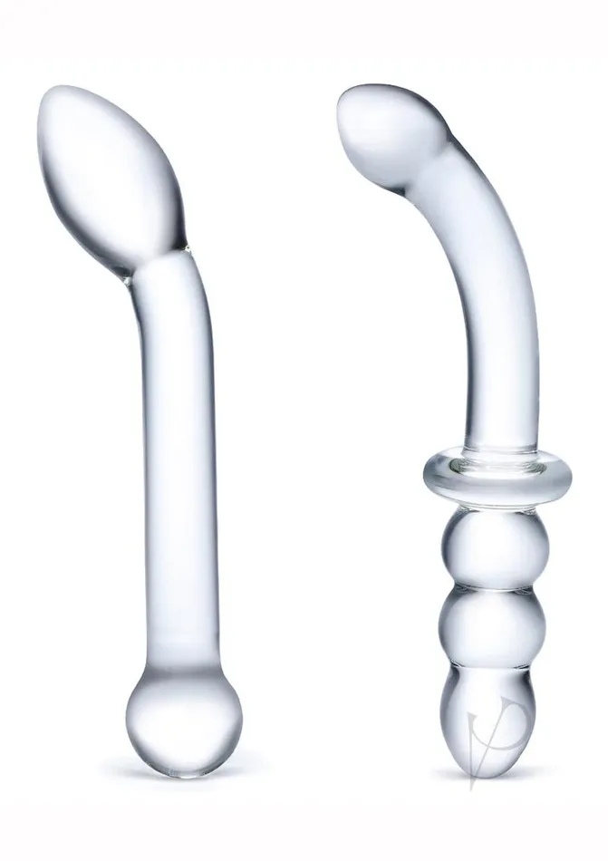 Glas Glas GSpot Pleasure Dildo Set 2 piece Clear Dildos Glas Glas GSpot Pleasure Dildo Set 2 piece Clear Dildos