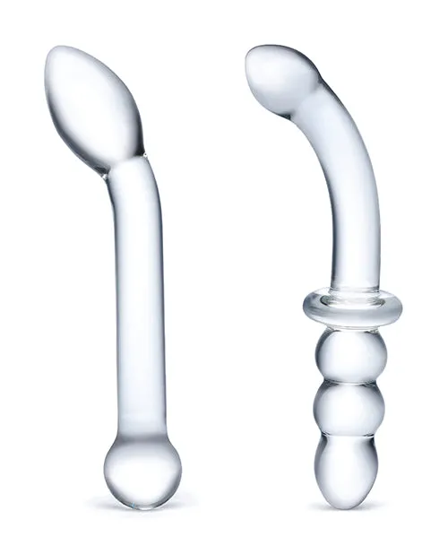 Glas Glas GSpot Pleasure Dildo Set 2 piece Clear Dildos Glas Glas GSpot Pleasure Dildo Set 2 piece Clear Dildos
