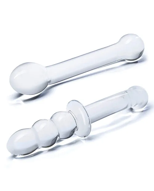 Glas Glas GSpot Pleasure Dildo Set 2 piece Clear Dildos Glas Glas GSpot Pleasure Dildo Set 2 piece Clear Dildos