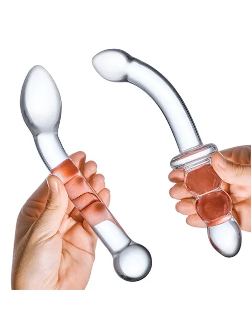 Glas Glas GSpot Pleasure Dildo Set 2 piece Clear Dildos Glas Glas GSpot Pleasure Dildo Set 2 piece Clear Dildos