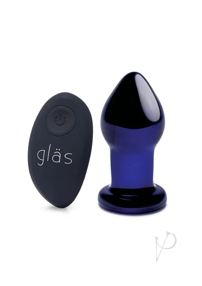 Glas Glas RechargeableVibrating Glass Butt Plug with Remote Control 35in Blue Anal Glas Glas RechargeableVibrating Glass Butt Plug with Remote Control 35in Blue Anal